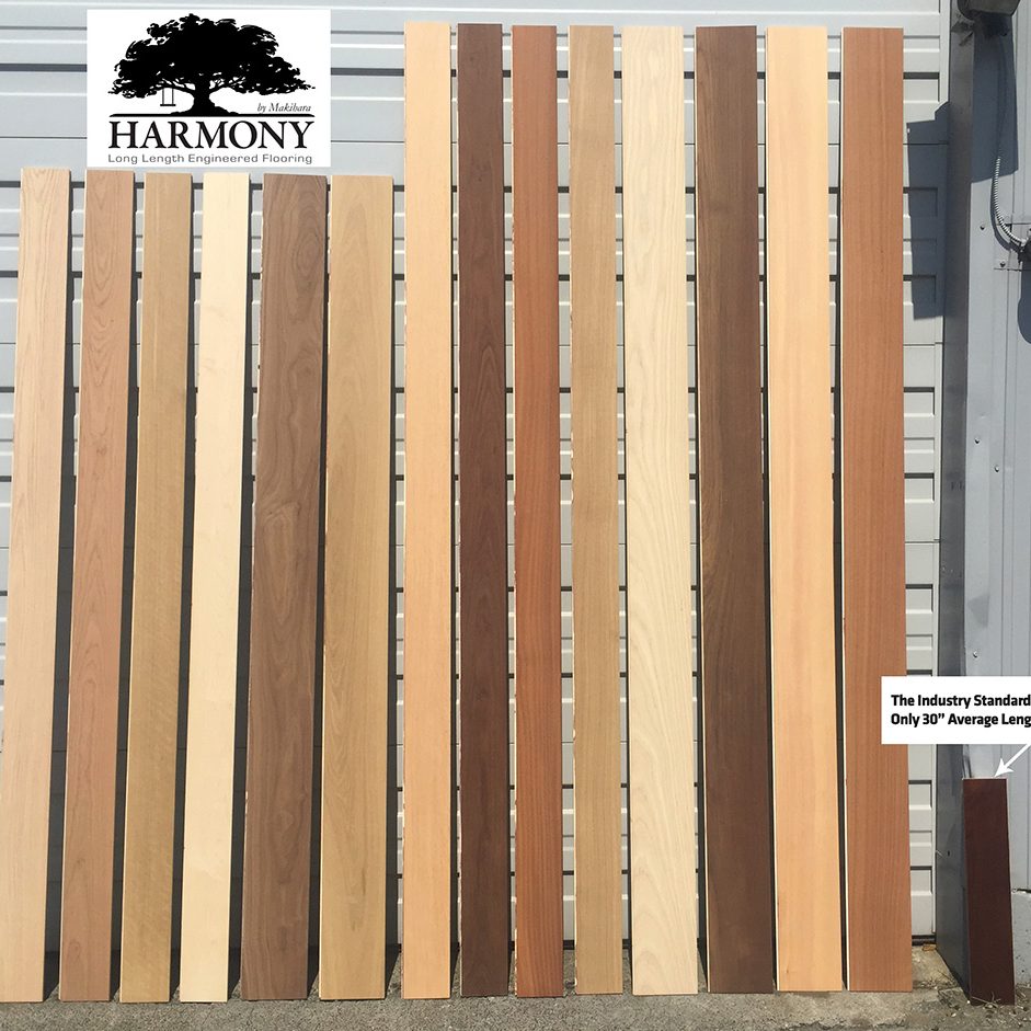 Harmony long length engineered hard wood planks made sustainably in Canada by Makihara Wood Products